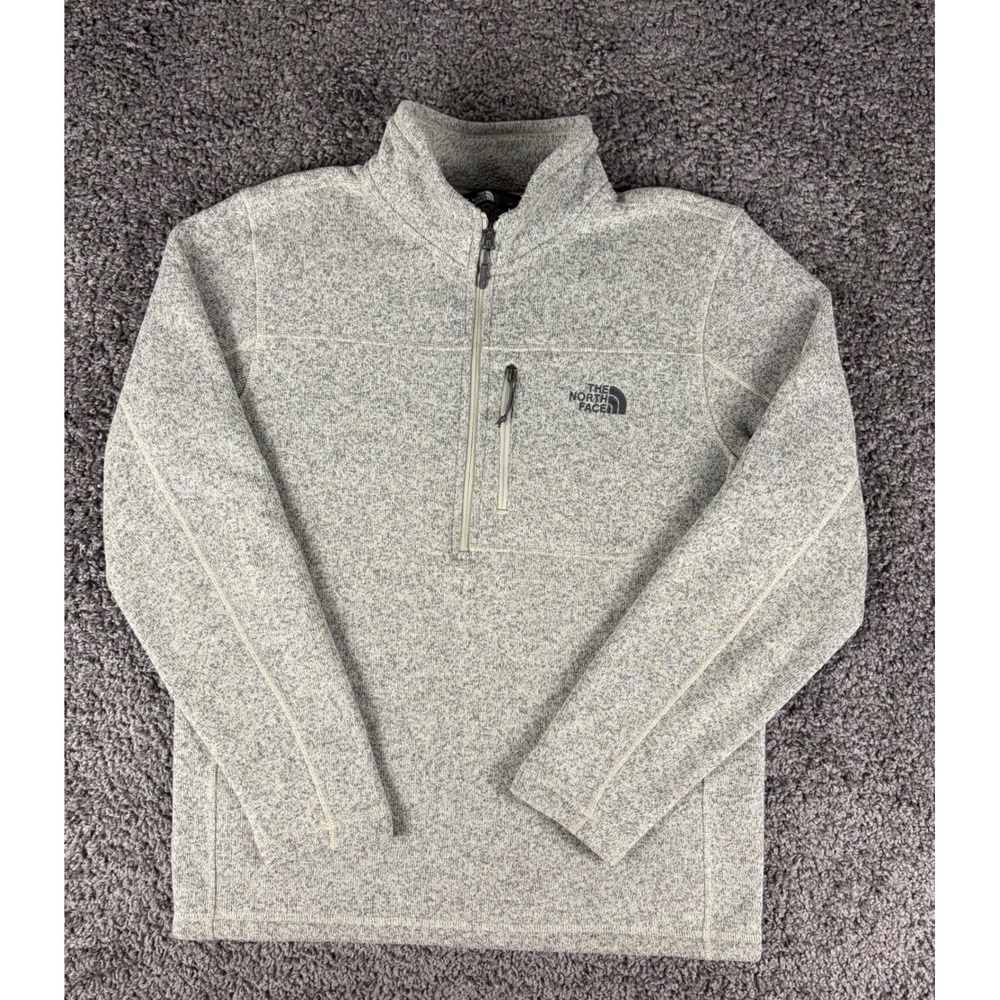 The North Face Gordon Lyons Mens Large Gray Heather Quarter Zip Fleece Pullover